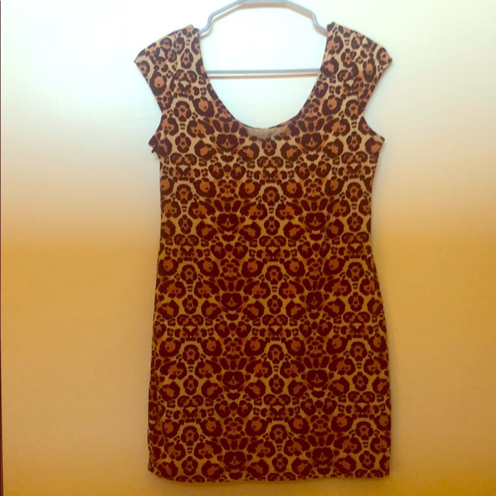 Vintage 80s Leopard mini dress